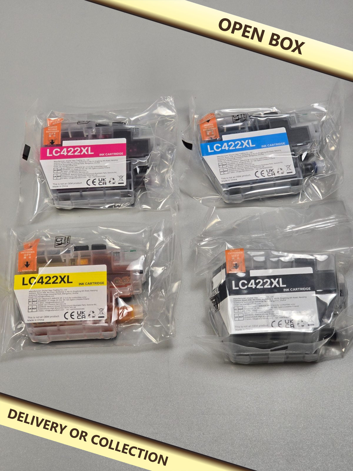 LC422XL Ink cartridges — photograph 1 — Open box; auction delivery information shown on image