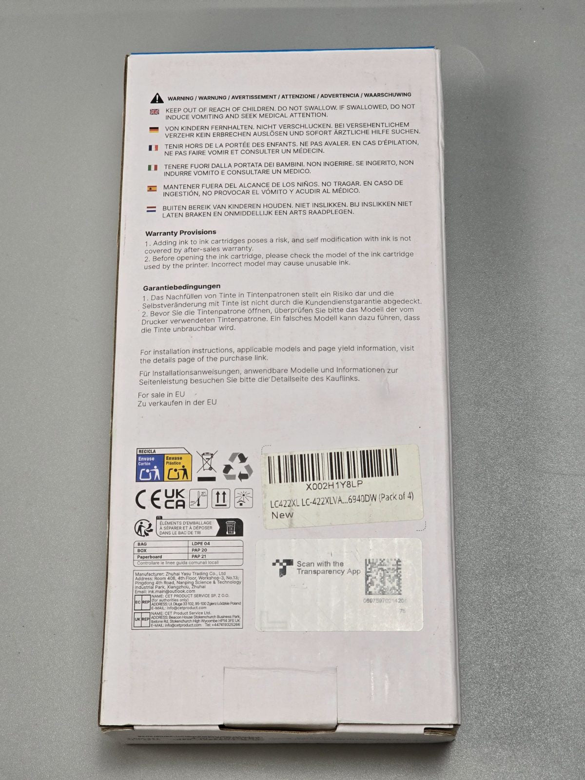 LC422XL Ink cartridges — photograph 4
