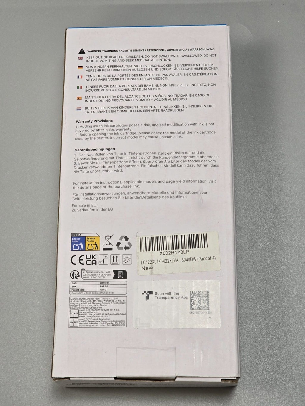 LC422XL Ink cartridges — photograph 4