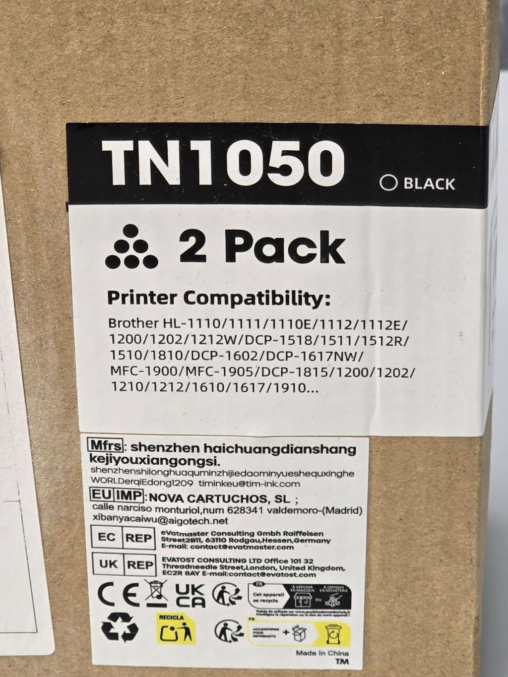 Brother TN1050 2 pack Black Toner Cartidges — photograph 4