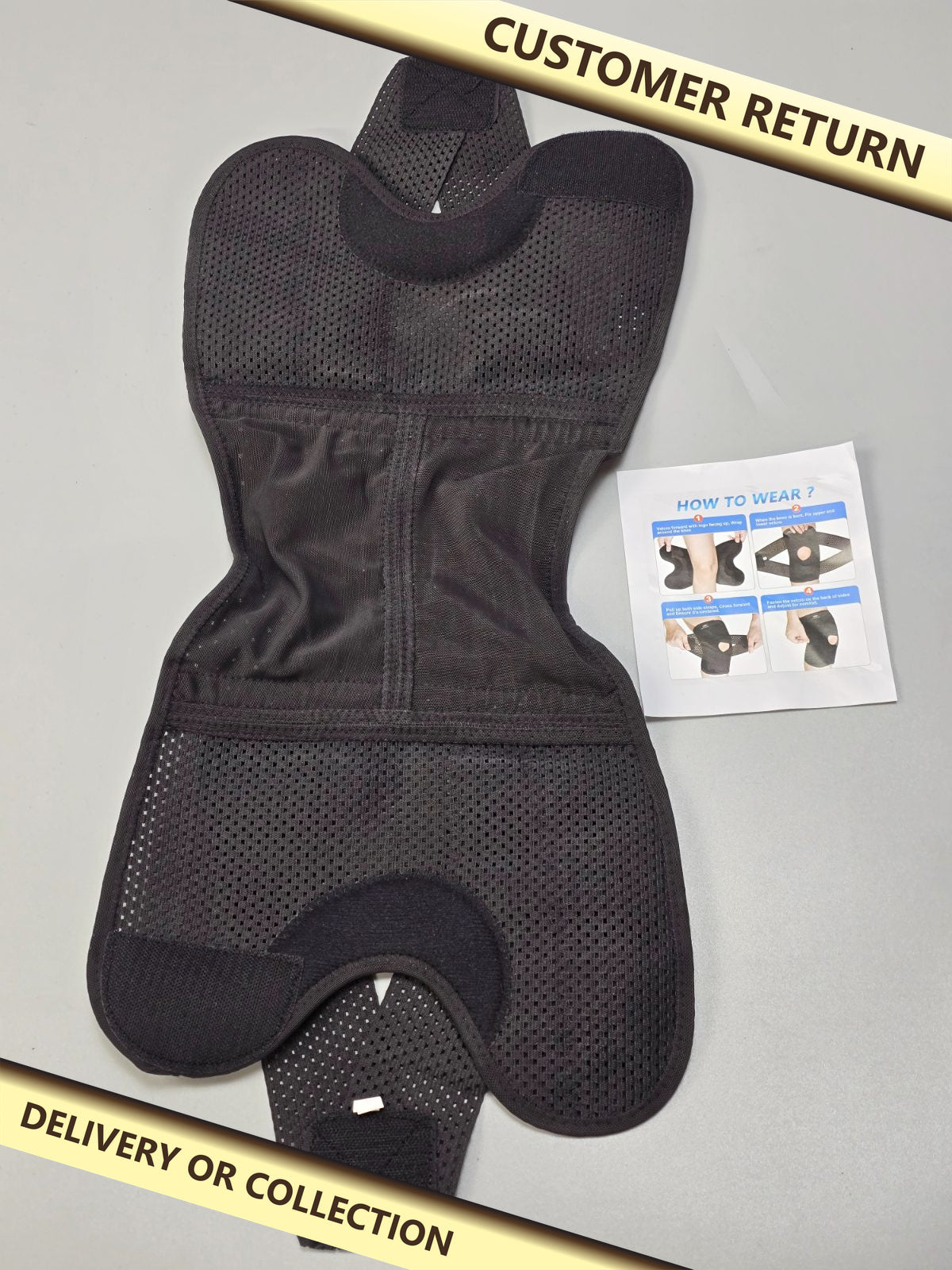 KF01 XXL Knee Support Black — photograph 1 — Customer return; auction delivery information shown on image