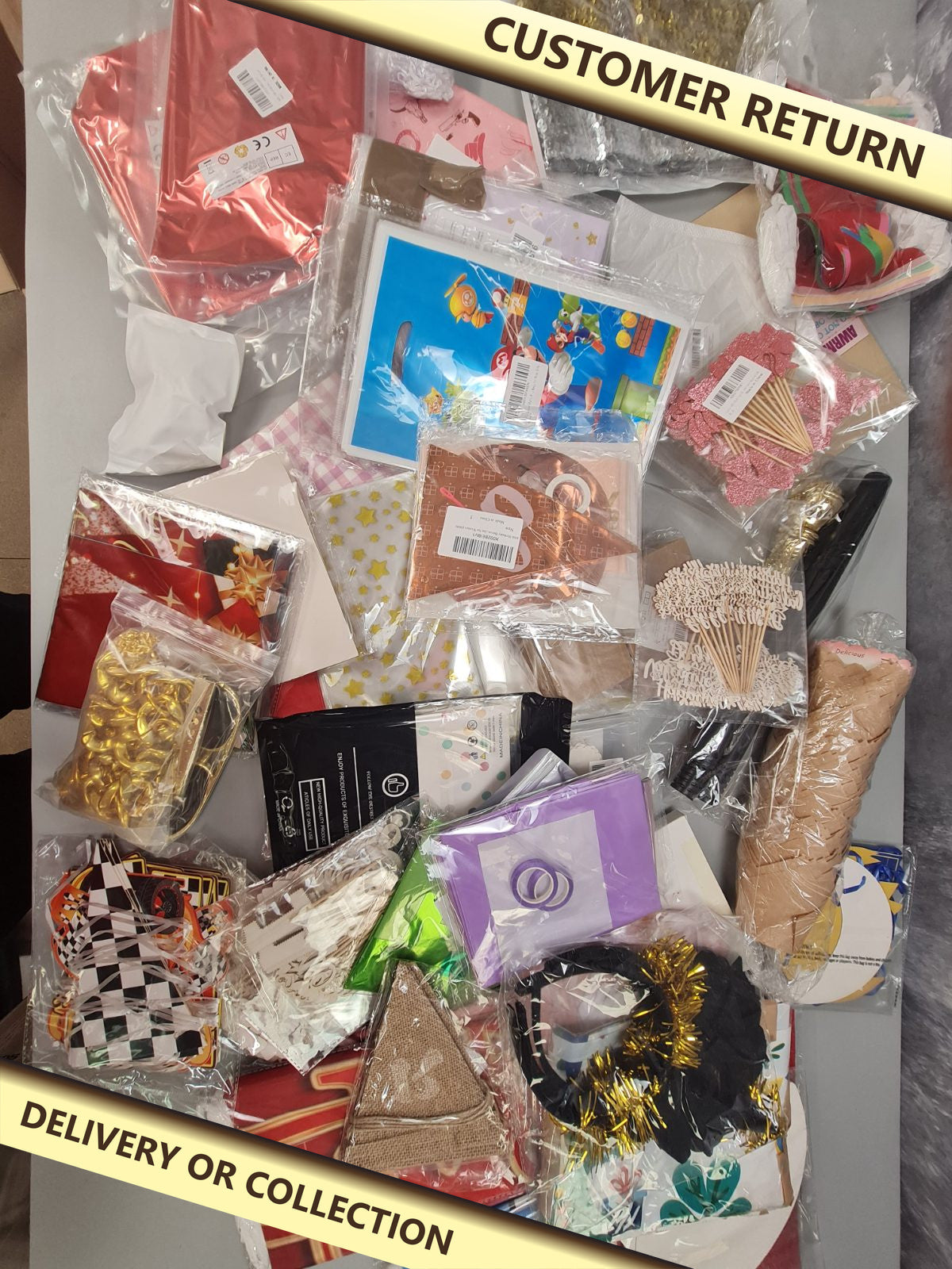 Party and birthday BUNDLE — photograph 1 — Customer return; auction delivery information shown on image