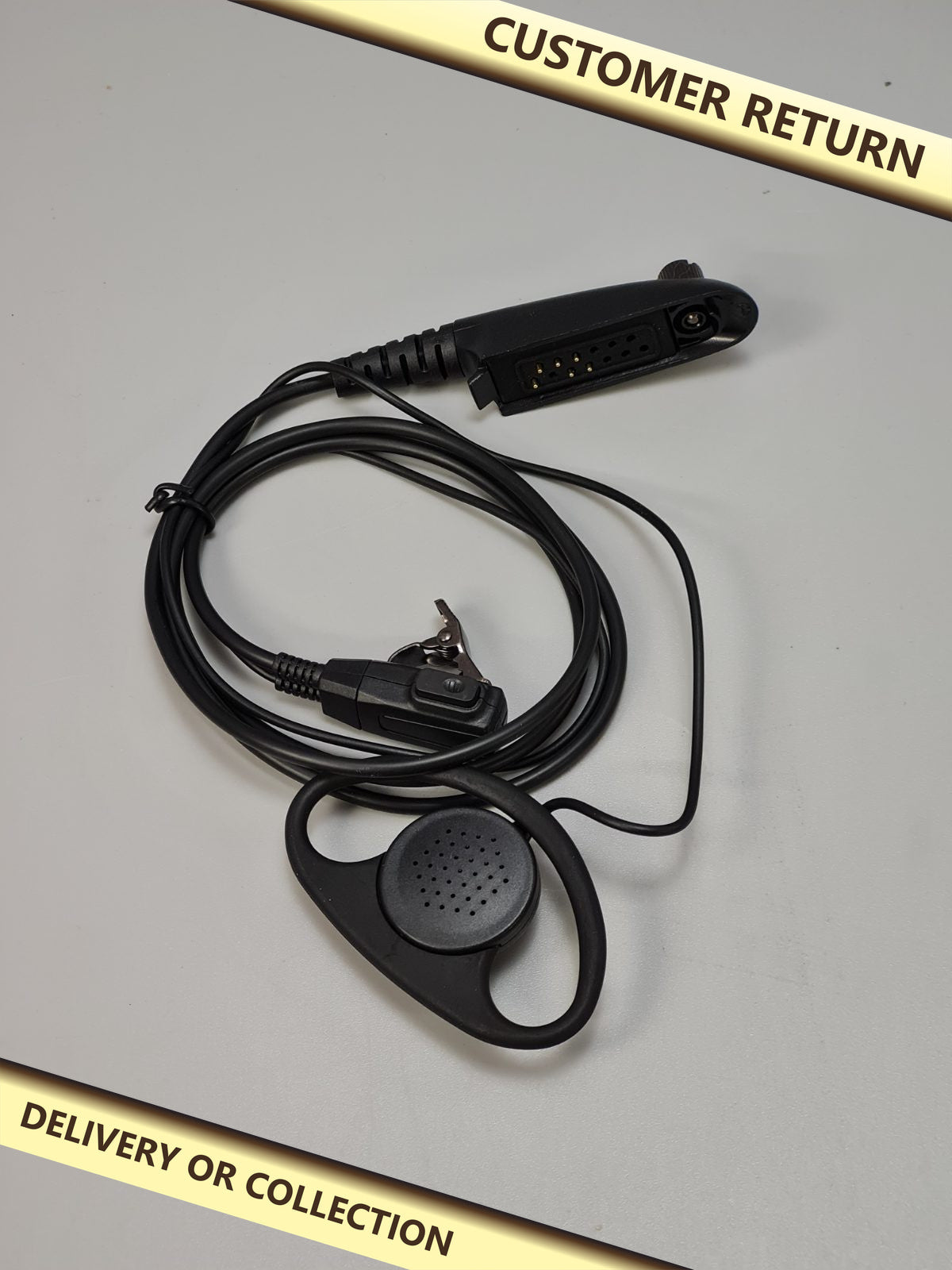 D shape earpiece for CB Radios — photograph 1 — Customer return; auction delivery information shown on image