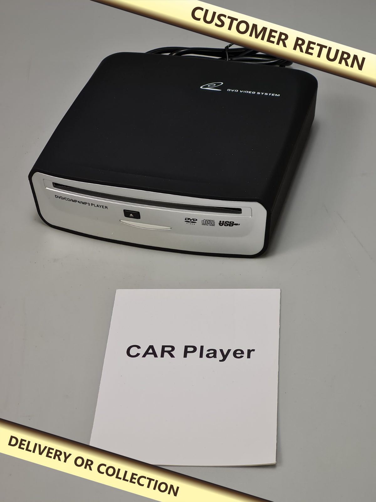 Car DVD CD MP3 Player — photograph 1 — Customer return; auction delivery information shown on image