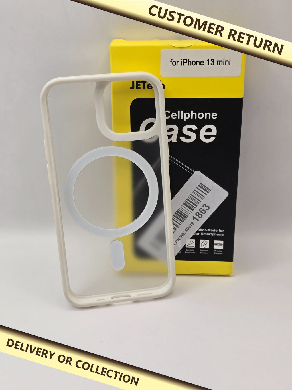 iPhone 13 mini Case — photograph 1 — Customer return; auction delivery information shown on image