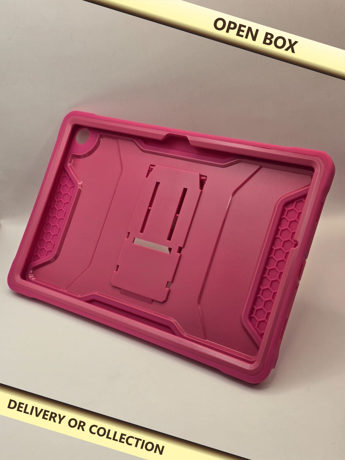 Samsung Galaxy Tab A9+ Pink Case — photograph 1 — Open box; auction delivery information shown on image