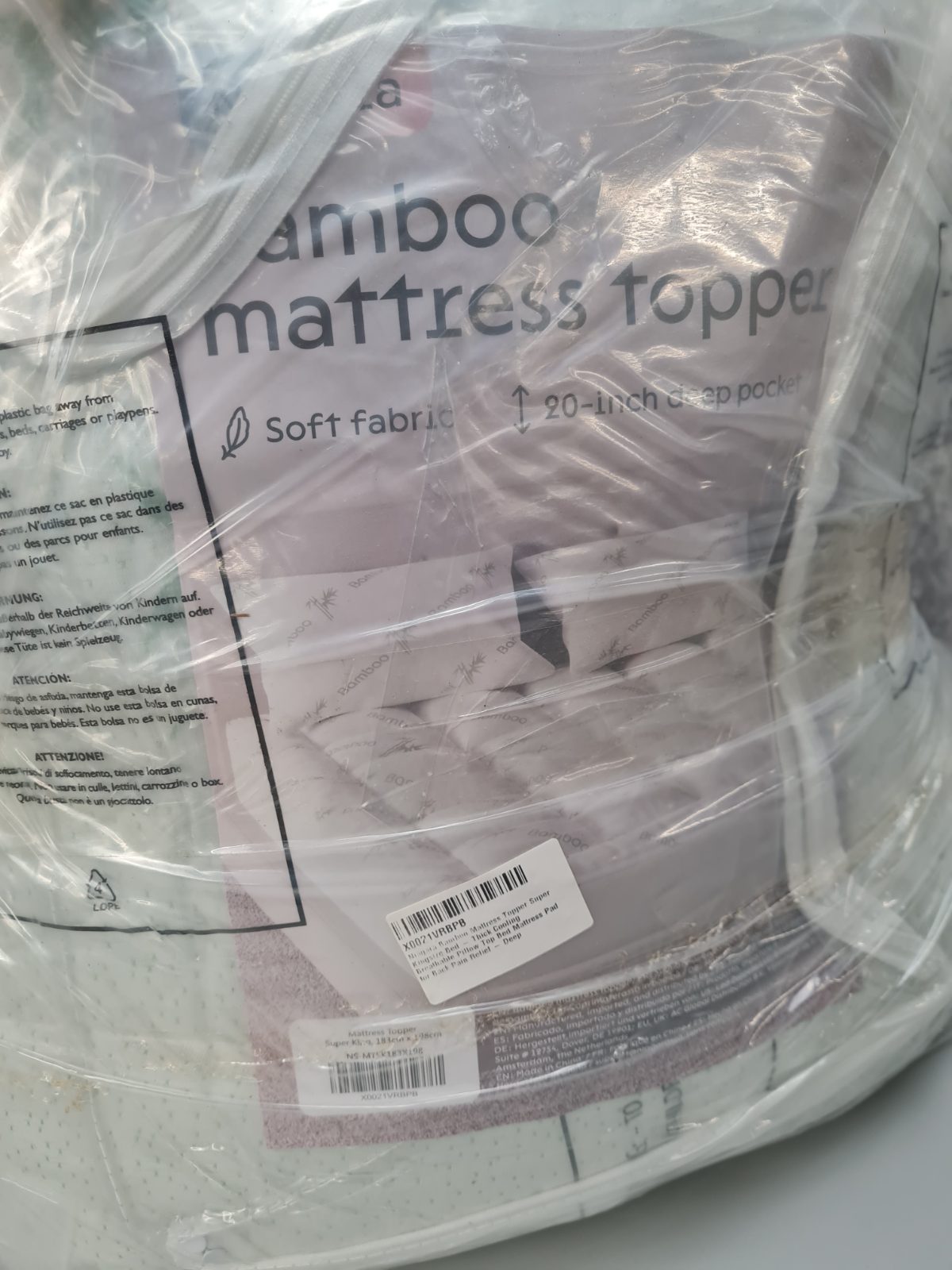 Bamboo mattress  topper super king — photograph 3