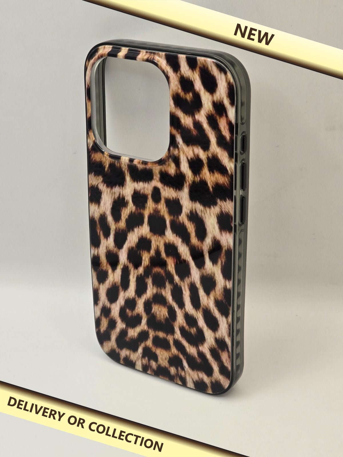 iPhone 15 Pro Case in Leopard Fur Print — photograph 1 — New; auction delivery information shown on image