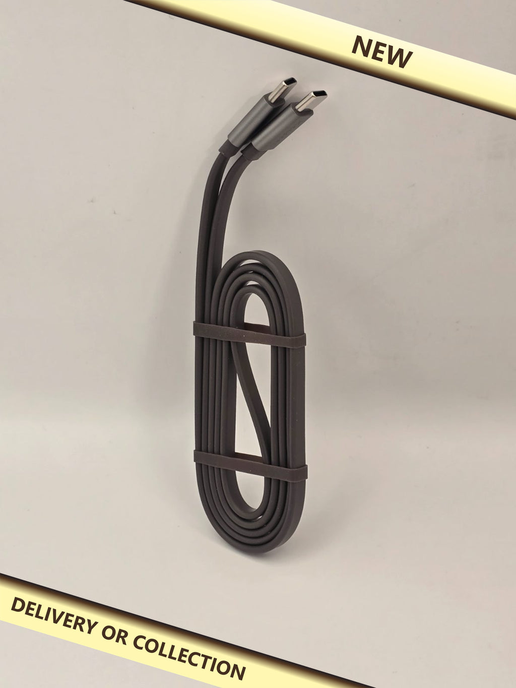 Flat USB C Cable - 1m — photograph 1 — New; auction delivery information shown on image