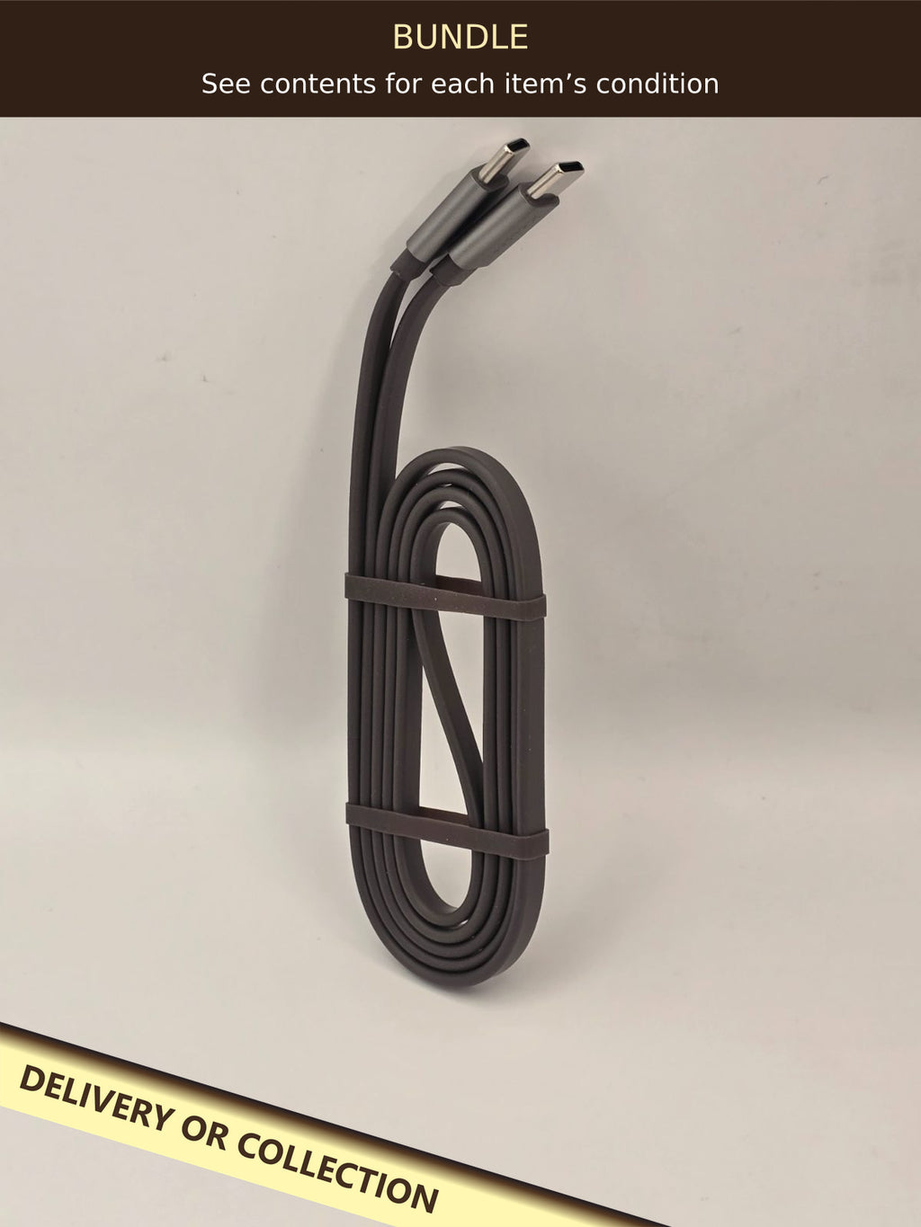 Flat USB C Cable - 1m — photograph 1 — Bundle — see individual grades; auction delivery information shown on image