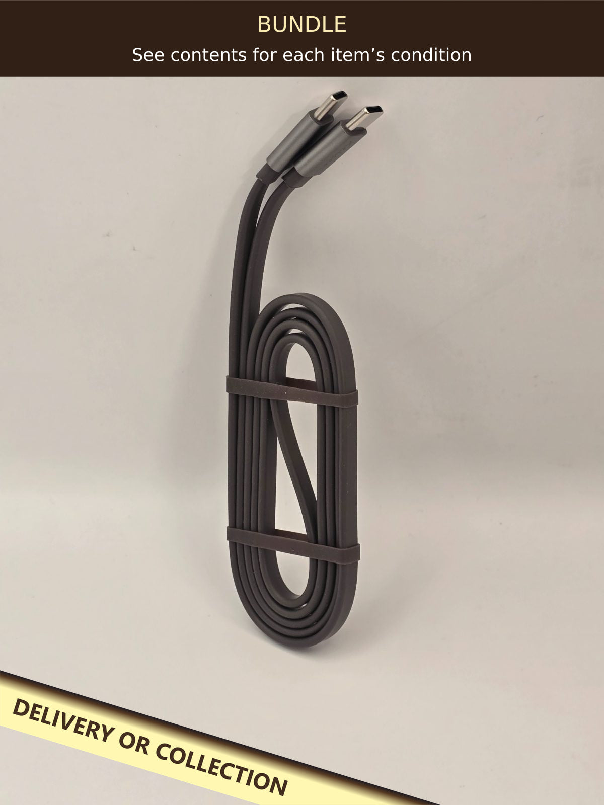 Flat USB C Cable - 1m — photograph 1 — Bundle — see individual grades; auction delivery information shown on image