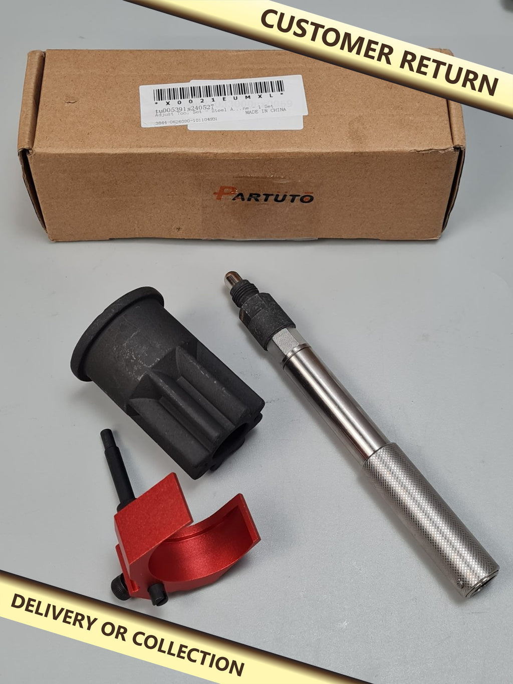 3-Piece Caterpillar-Compatible Engine Timing Tool Kit — photograph 1 — Customer return; auction delivery information shown on image