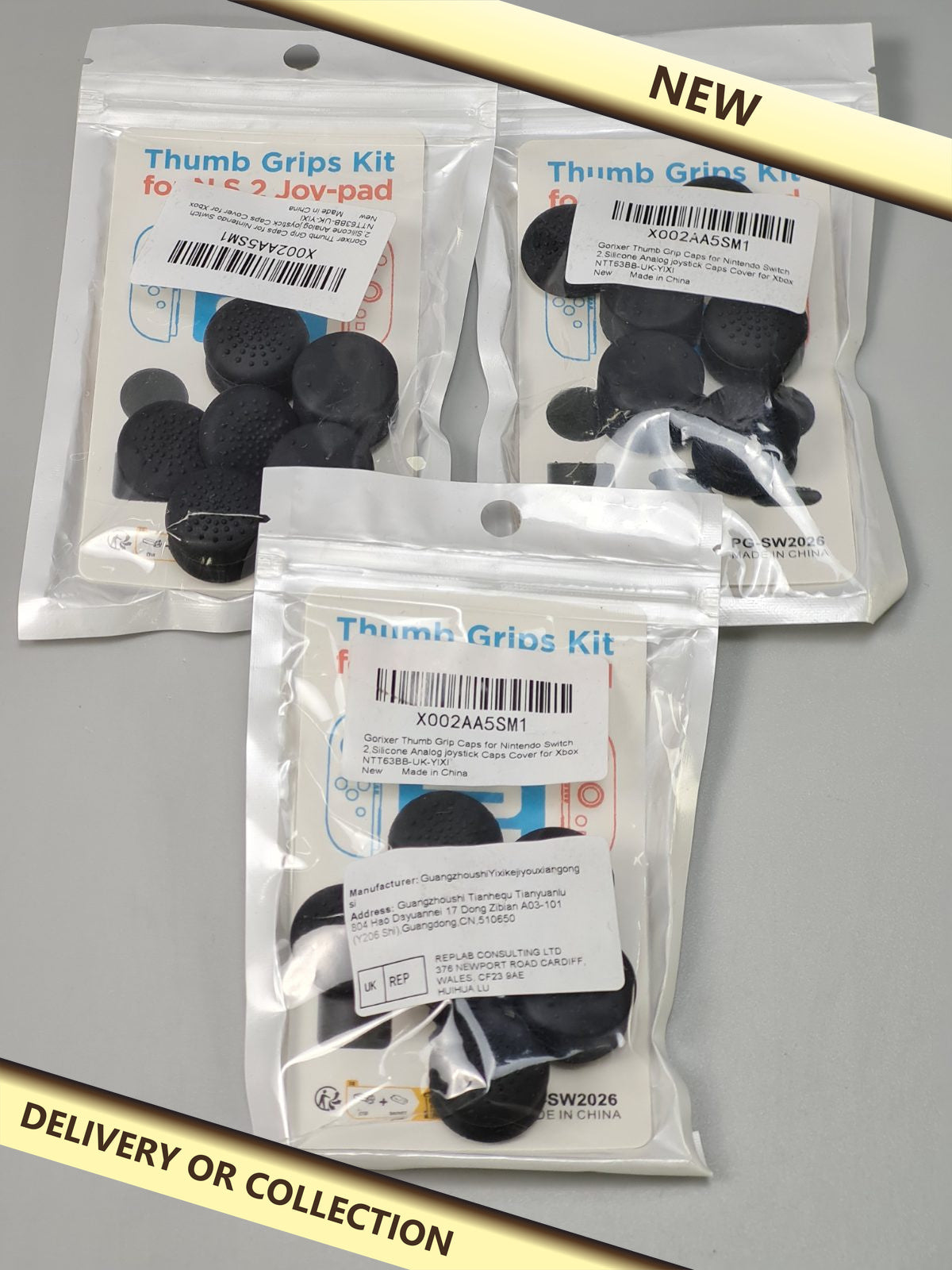 3x Thumb Grip Caps for Nintendo Switch 2 — photograph 1 — New; auction delivery information shown on image