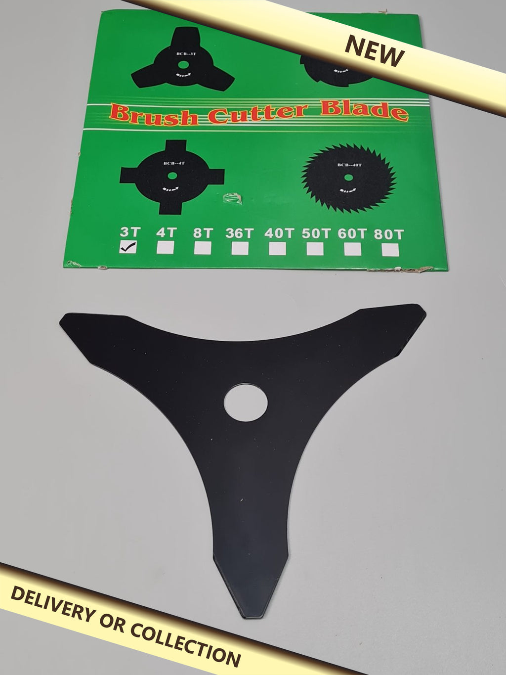 250mm 3 toothed Brush Cutter Blade — photograph 1 — New; auction delivery information shown on image