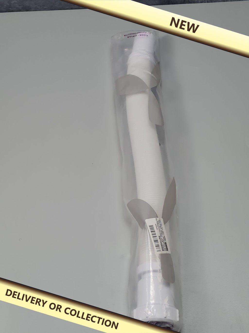 40mm Flexible Waste Pipe Connector CP134 — photograph 1 — New; auction delivery information shown on image
