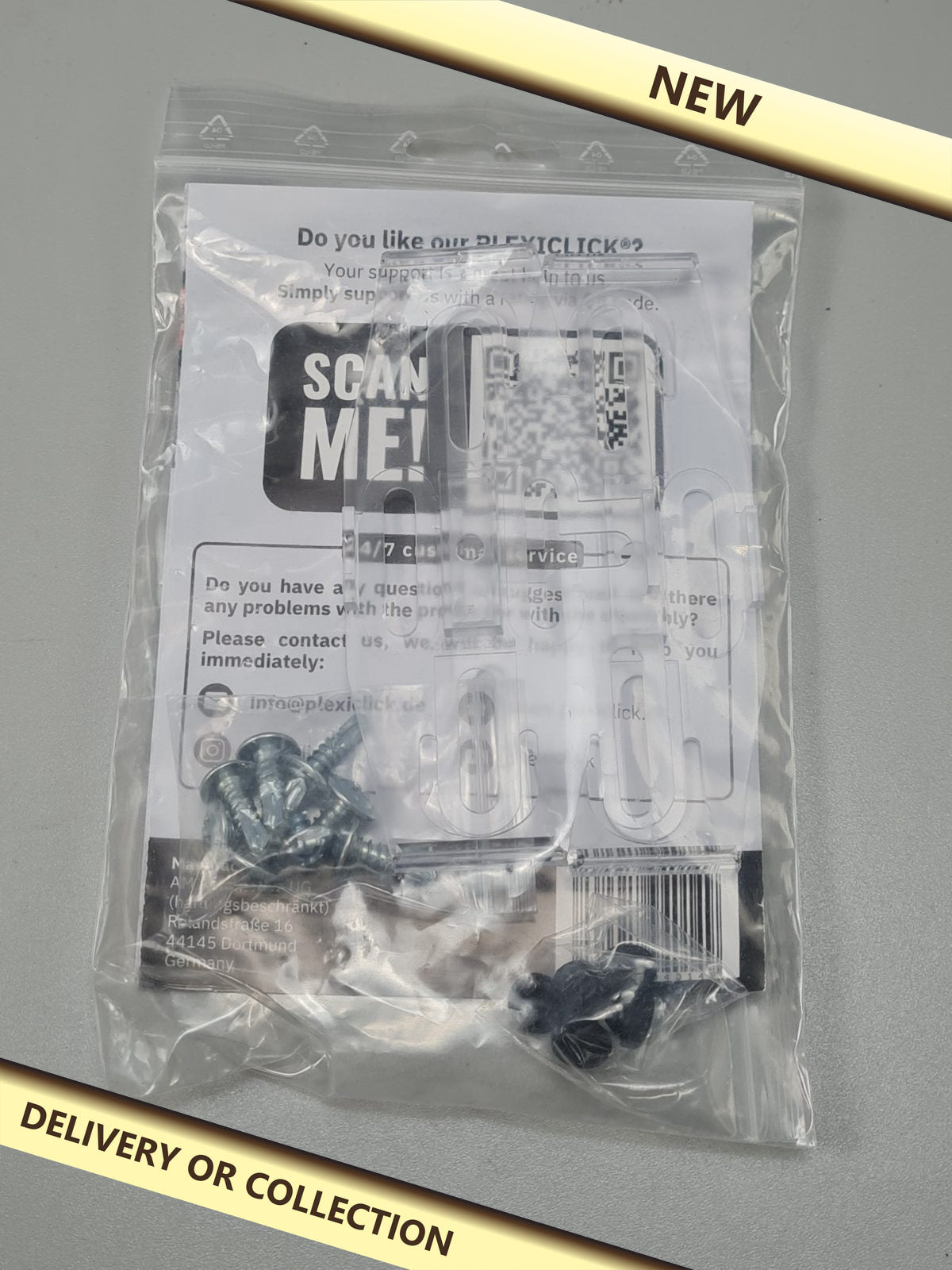 Number plate holder — photograph 1 — New; auction delivery information shown on image