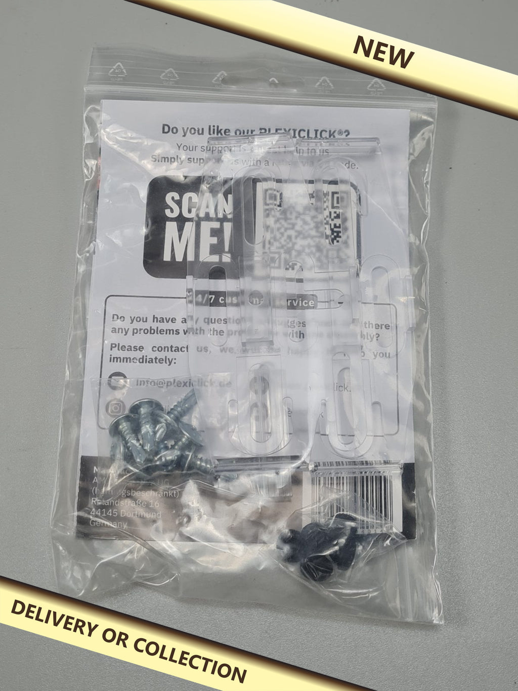Number plate holder — photograph 1 — New; auction delivery information shown on image