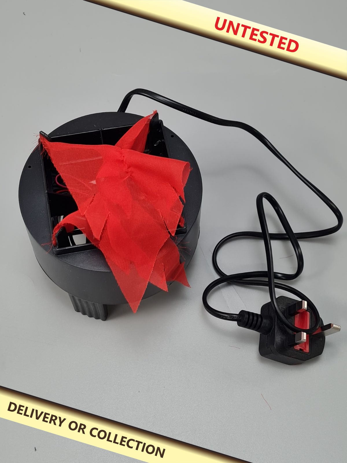 LED fire flame lamp — photograph 1 — Untested; auction delivery information shown on image