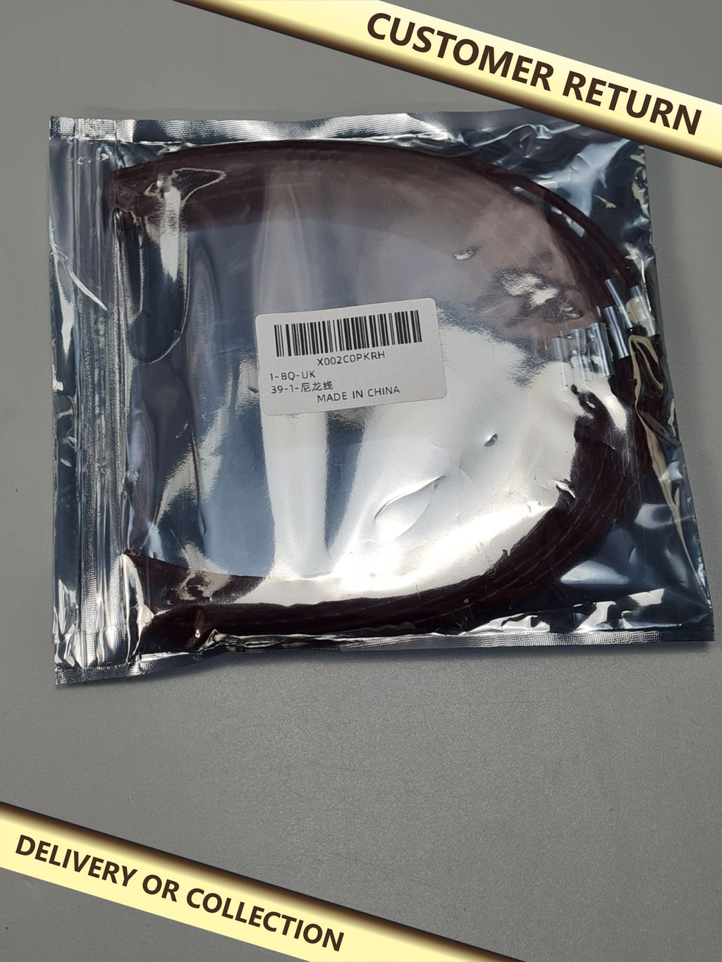 Nylon line — photograph 1 — Customer return; auction delivery information shown on image