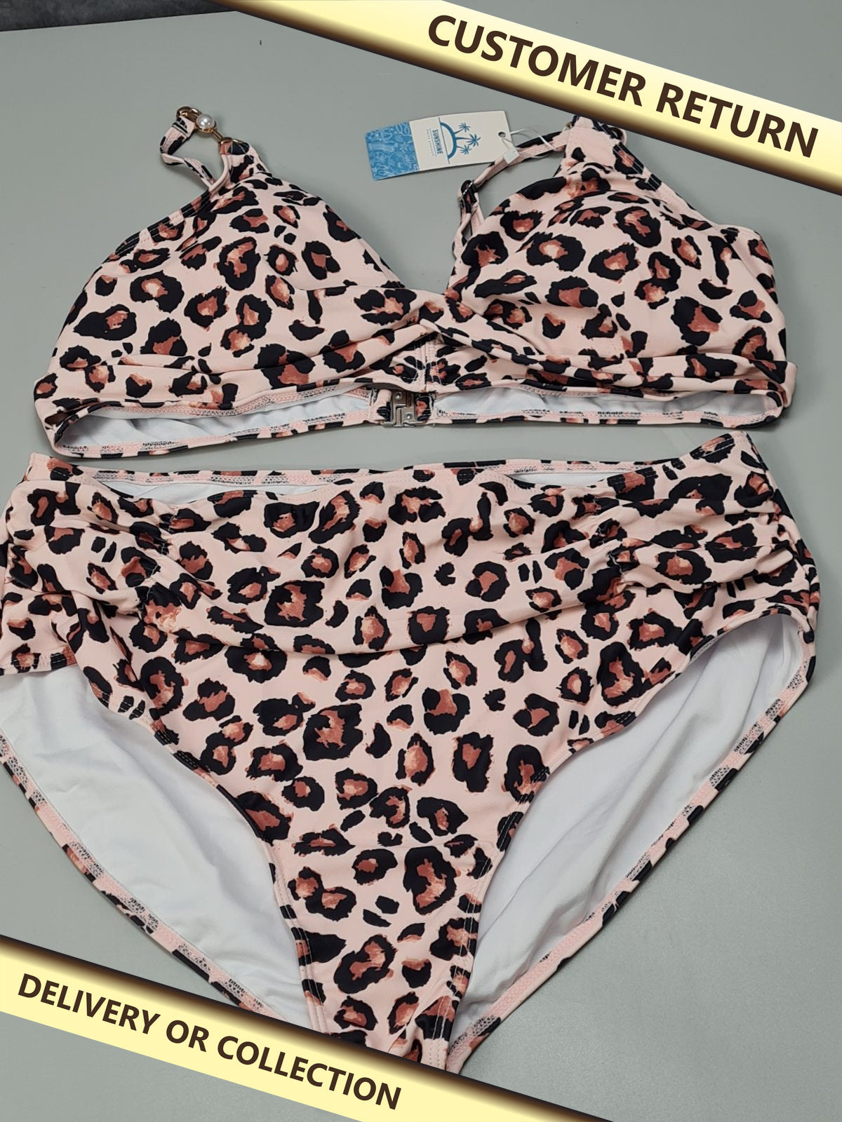 2pcs leopard print bikini — photograph 1 — Customer return; auction delivery information shown on image