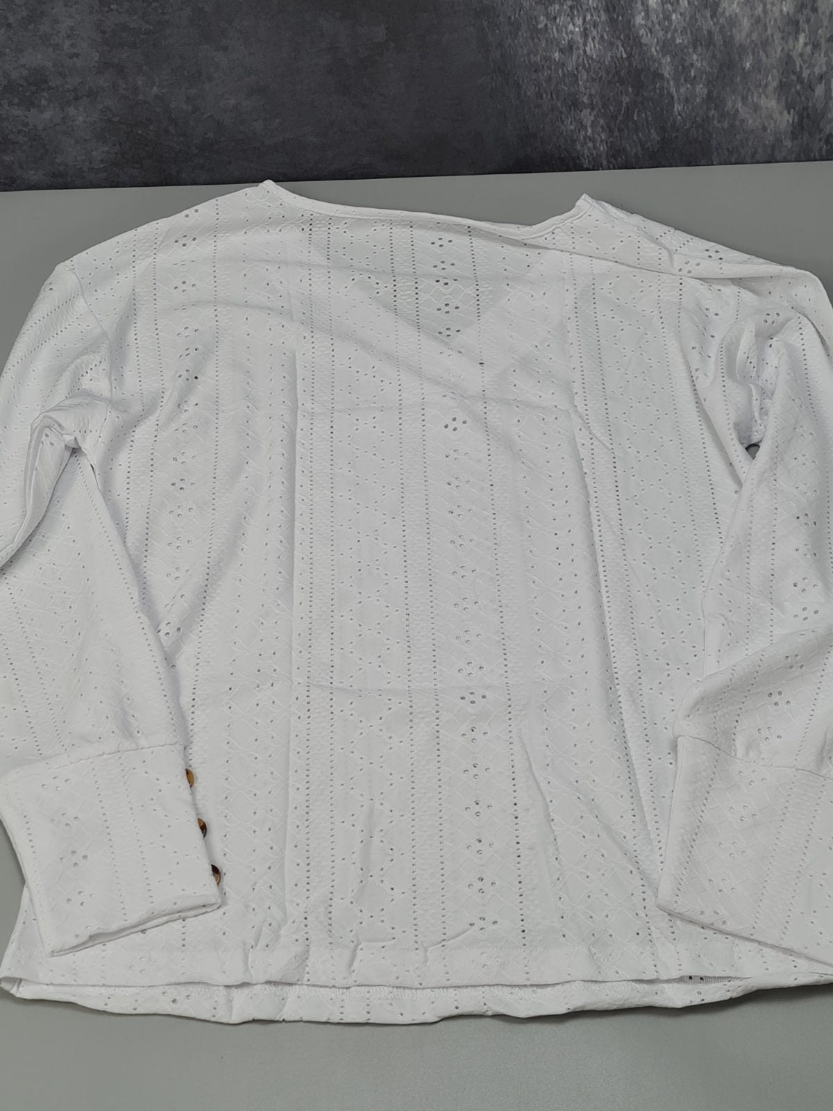 Long sleeve lace v neck top — photograph 2