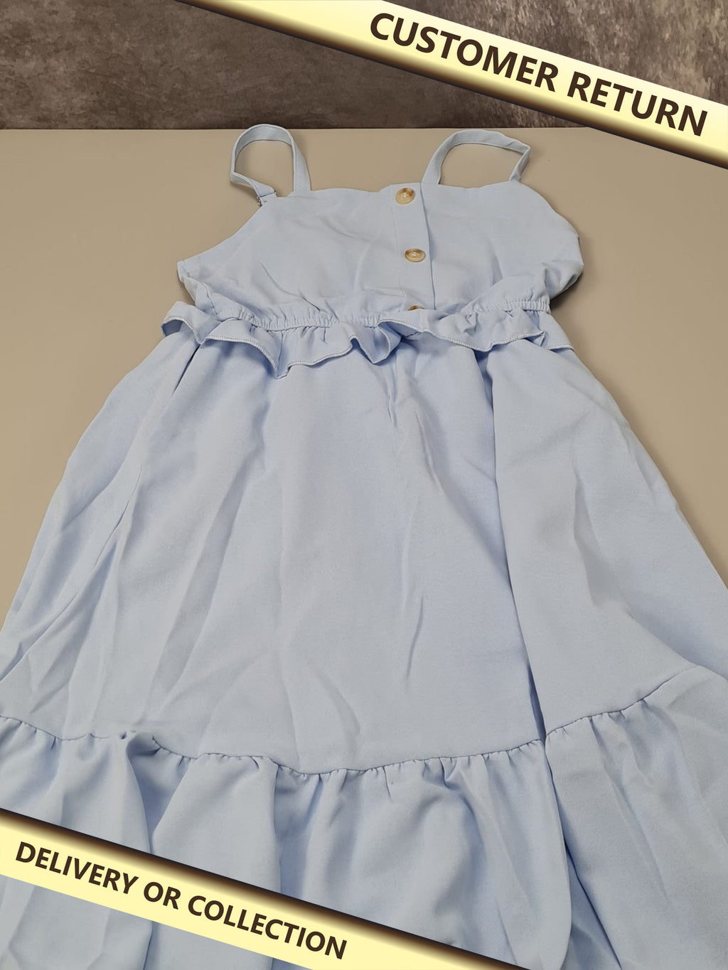 Girls light blue casual dress — photograph 1 — Customer return; auction delivery information shown on image