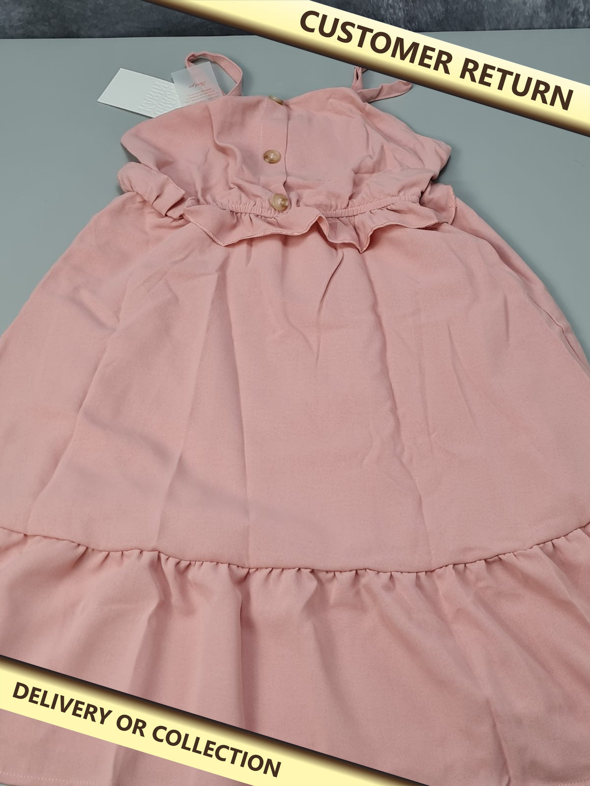 Girls pink casual dress — photograph 1 — Customer return; auction delivery information shown on image