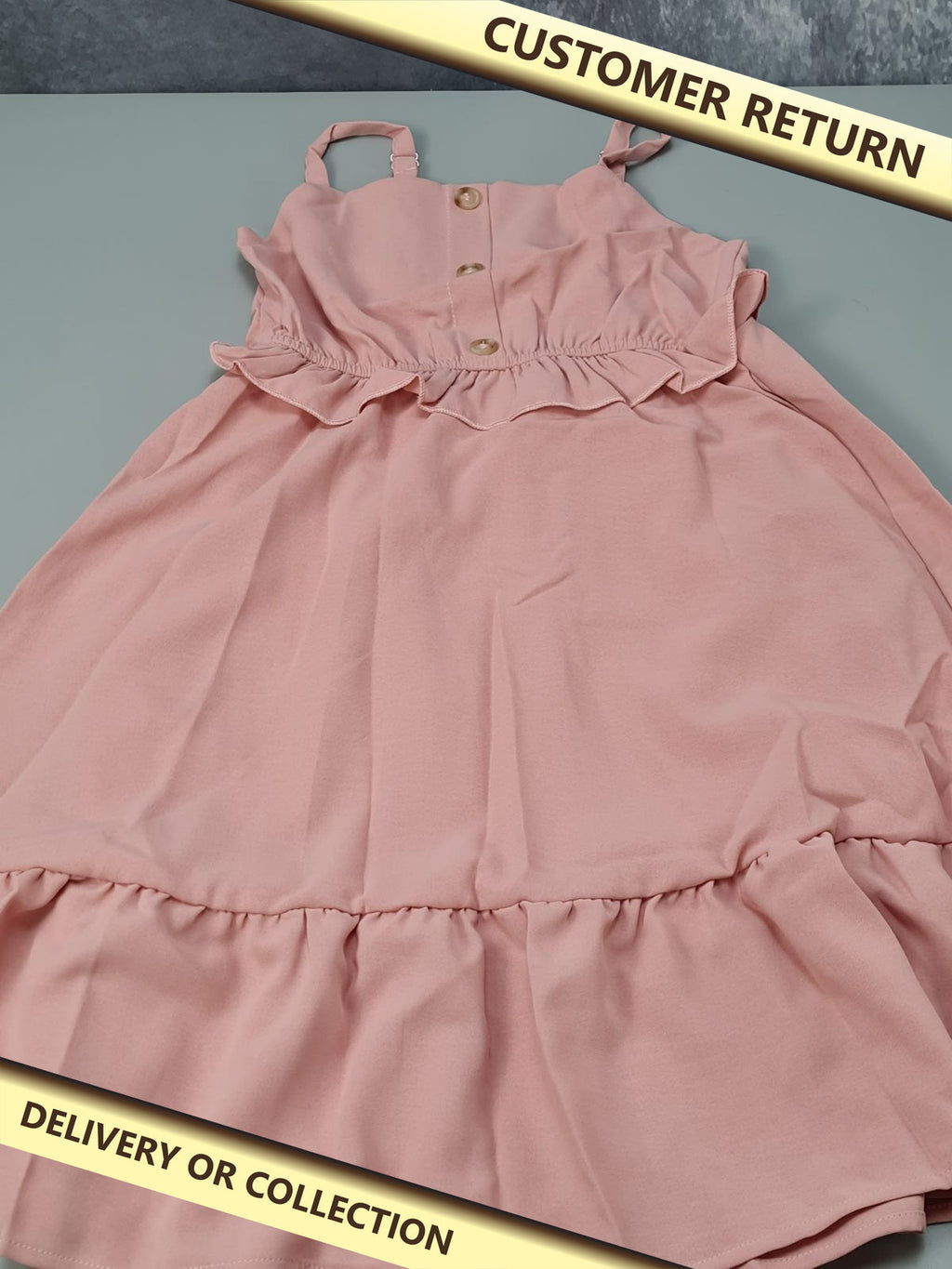 Girl's pink summer dress — photograph 1 — Customer return; auction delivery information shown on image