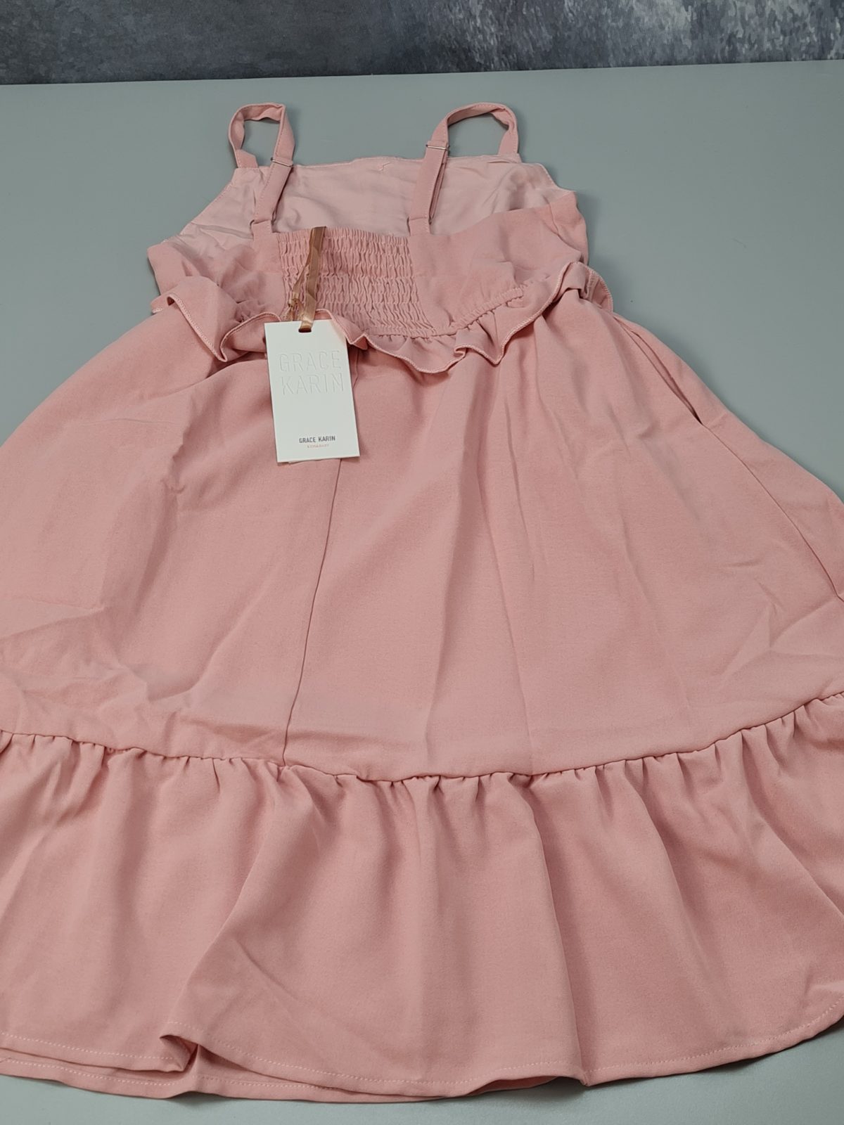 Girl's pink summer dress — photograph 2
