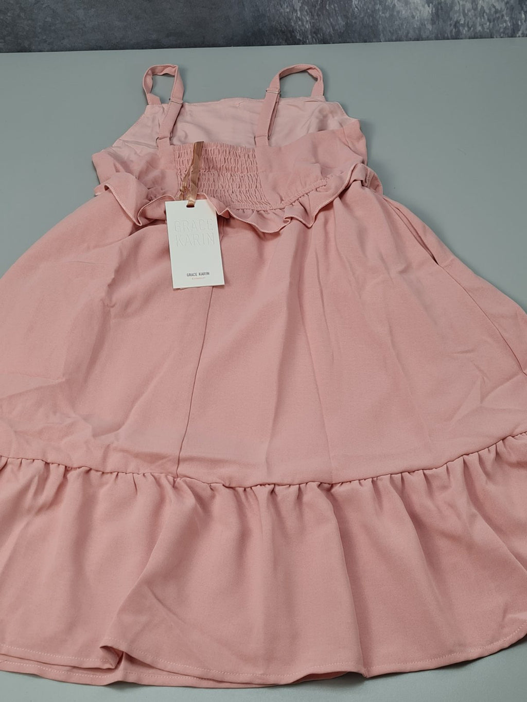 Girl's pink summer dress — photograph 2