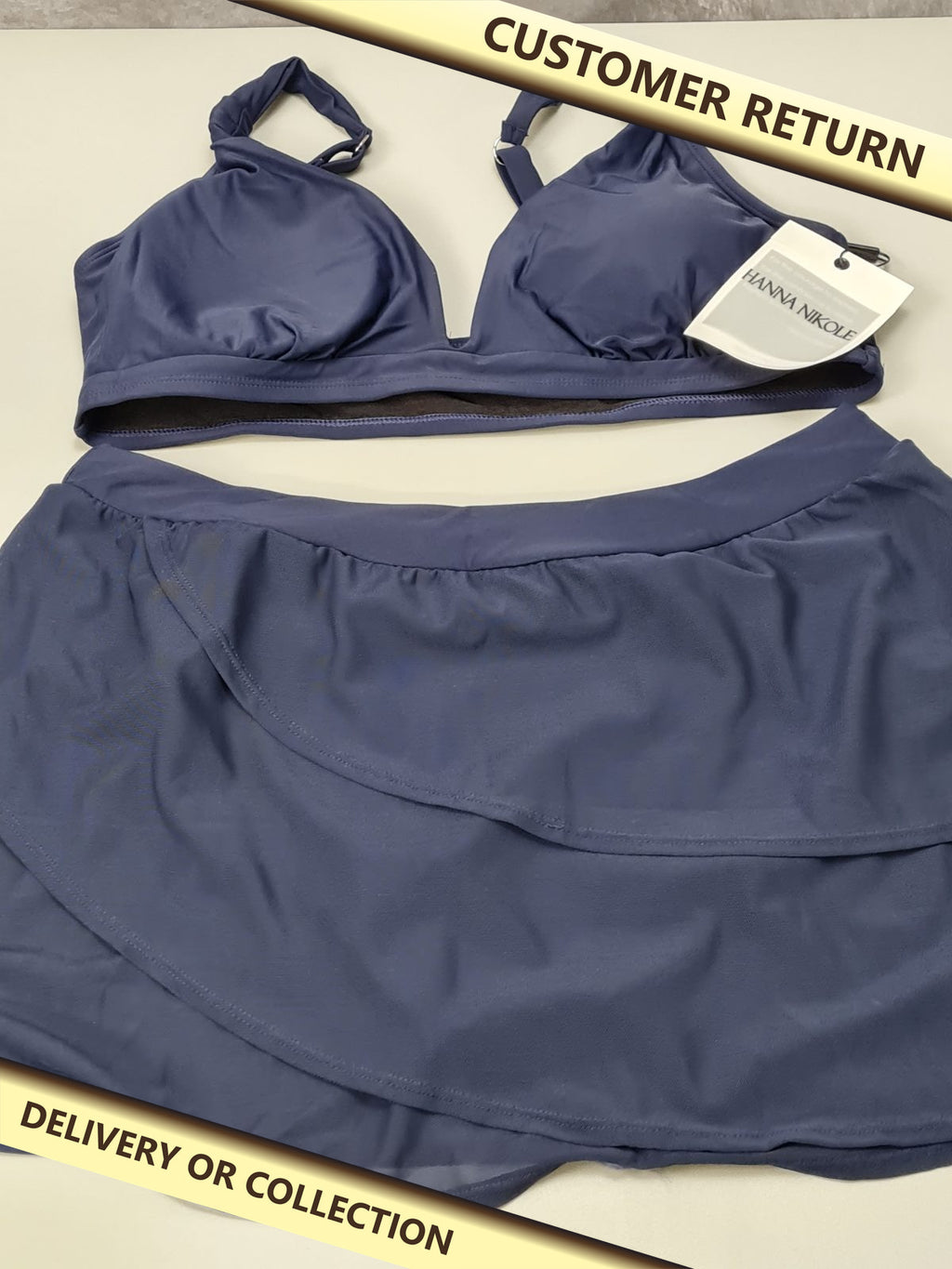 Ladies navy bikini size XL — photograph 1 — Customer return; auction delivery information shown on image