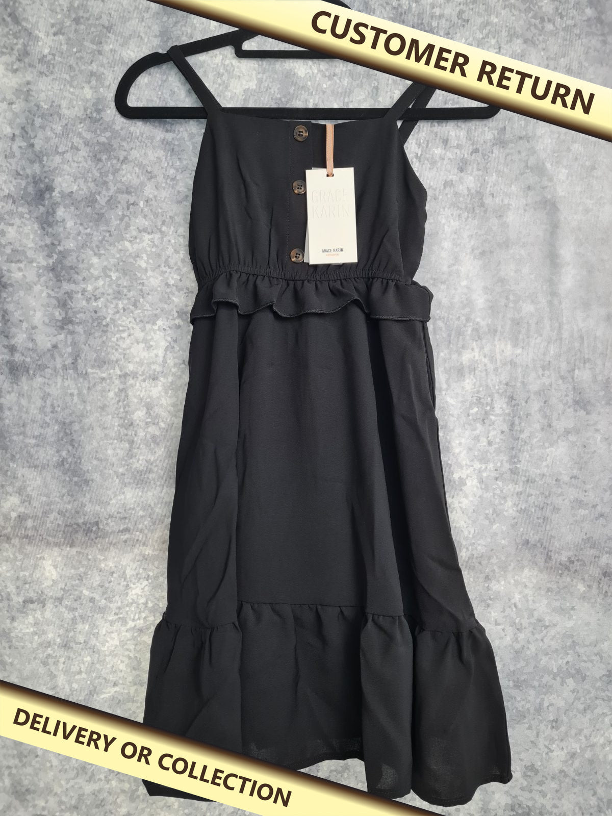Girl's black casual dress size 6 years — photograph 1 — Customer return; auction delivery information shown on image