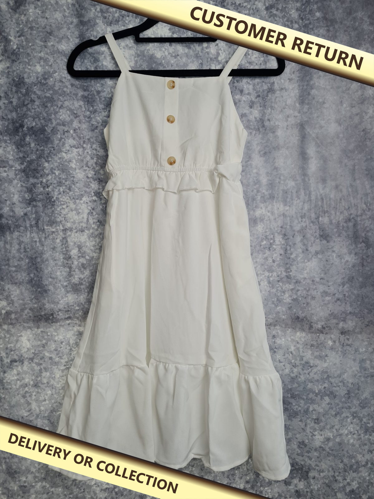 Girl's white casual dress size 7 years — photograph 1 — Customer return; auction delivery information shown on image