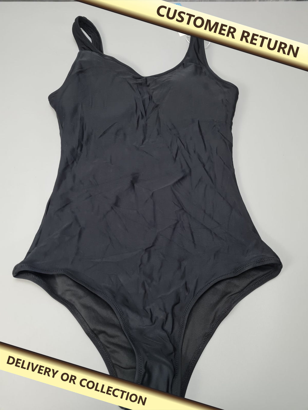 Ladies black swimming costume size S — photograph 1 — Customer return; auction delivery information shown on image
