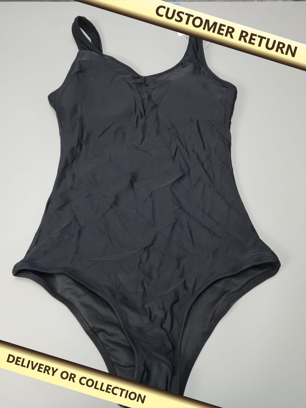 Ladies black swimming costume size S — photograph 1 — Customer return; auction delivery information shown on image