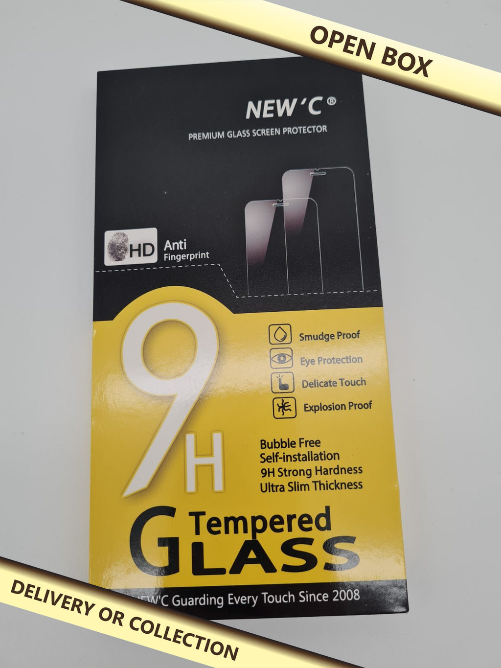 Tempered glass screen protector for Iphone 14 Pro — photograph 1 — Open box; auction delivery information shown on image