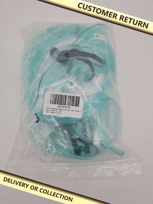 3 pack of adult oxygen masks size Xl â€” photograph 1 — Customer return; auction delivery information shown on image