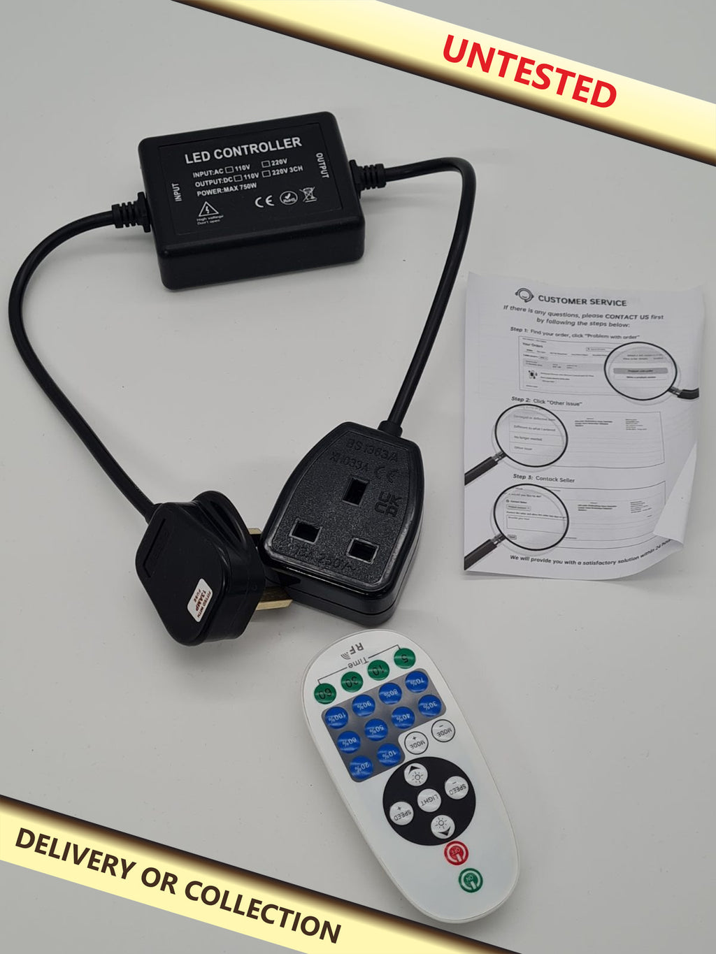 220V LED dimmable controller kit with remote control — photograph 1 — Untested; auction delivery information shown on image