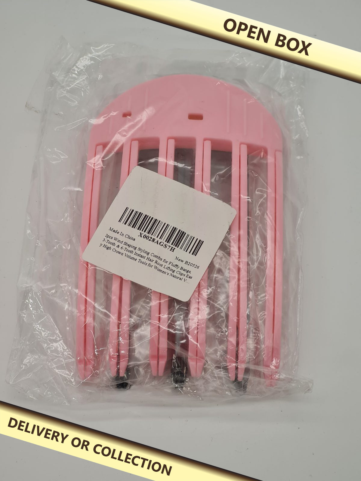 2pcs wind shaping styling combs — photograph 1 — Open box; auction delivery information shown on image