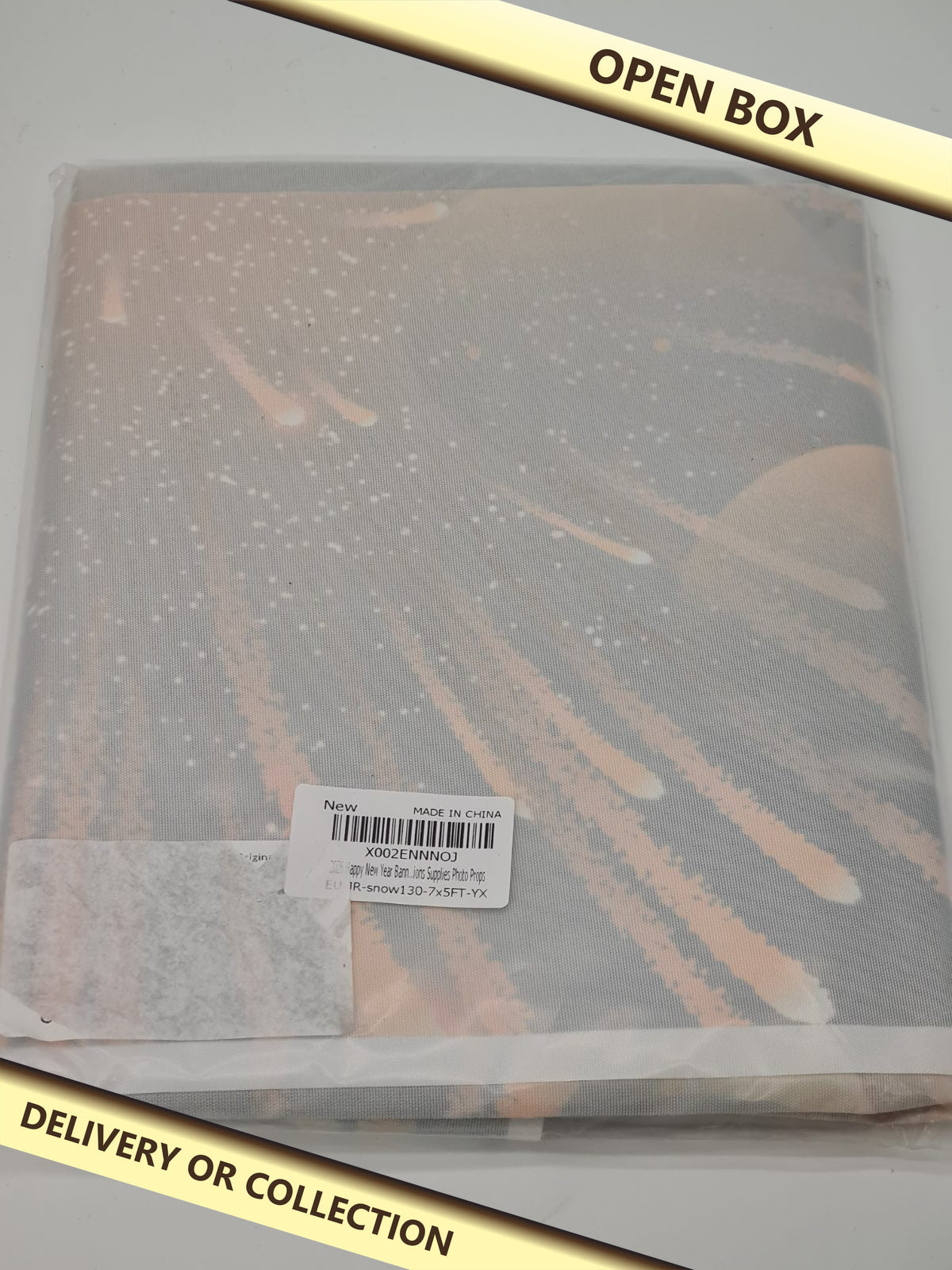 2026 happy new year banner — photograph 1 — Open box; auction delivery information shown on image