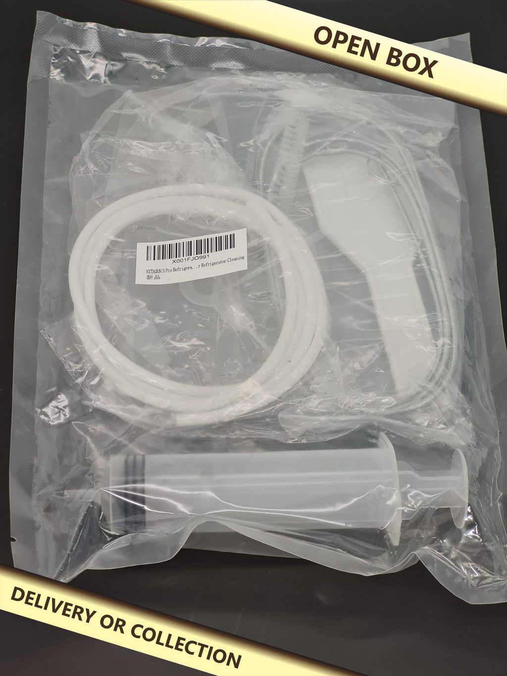 5pcs Refrigerator cleaning kit — photograph 1 — Open box; auction delivery information shown on image