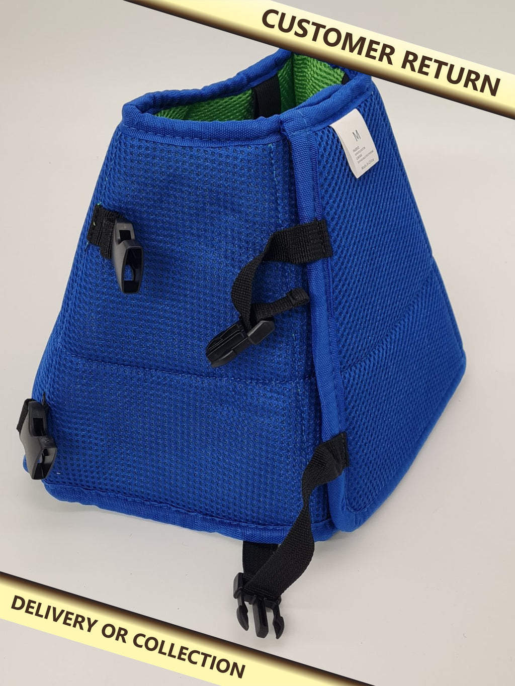 Blue dog collar cone 28-36cm — photograph 1 — Customer return; auction delivery information shown on image