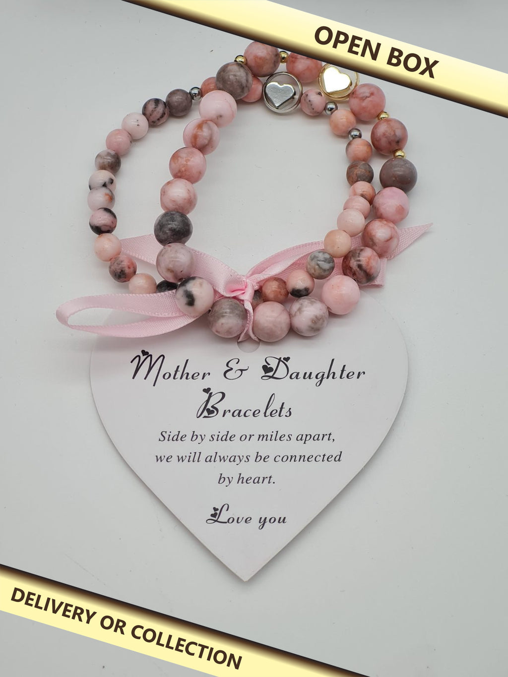 Mother & Daughter Beaded Bracelet Set — photograph 1 — Open box; auction delivery information shown on image