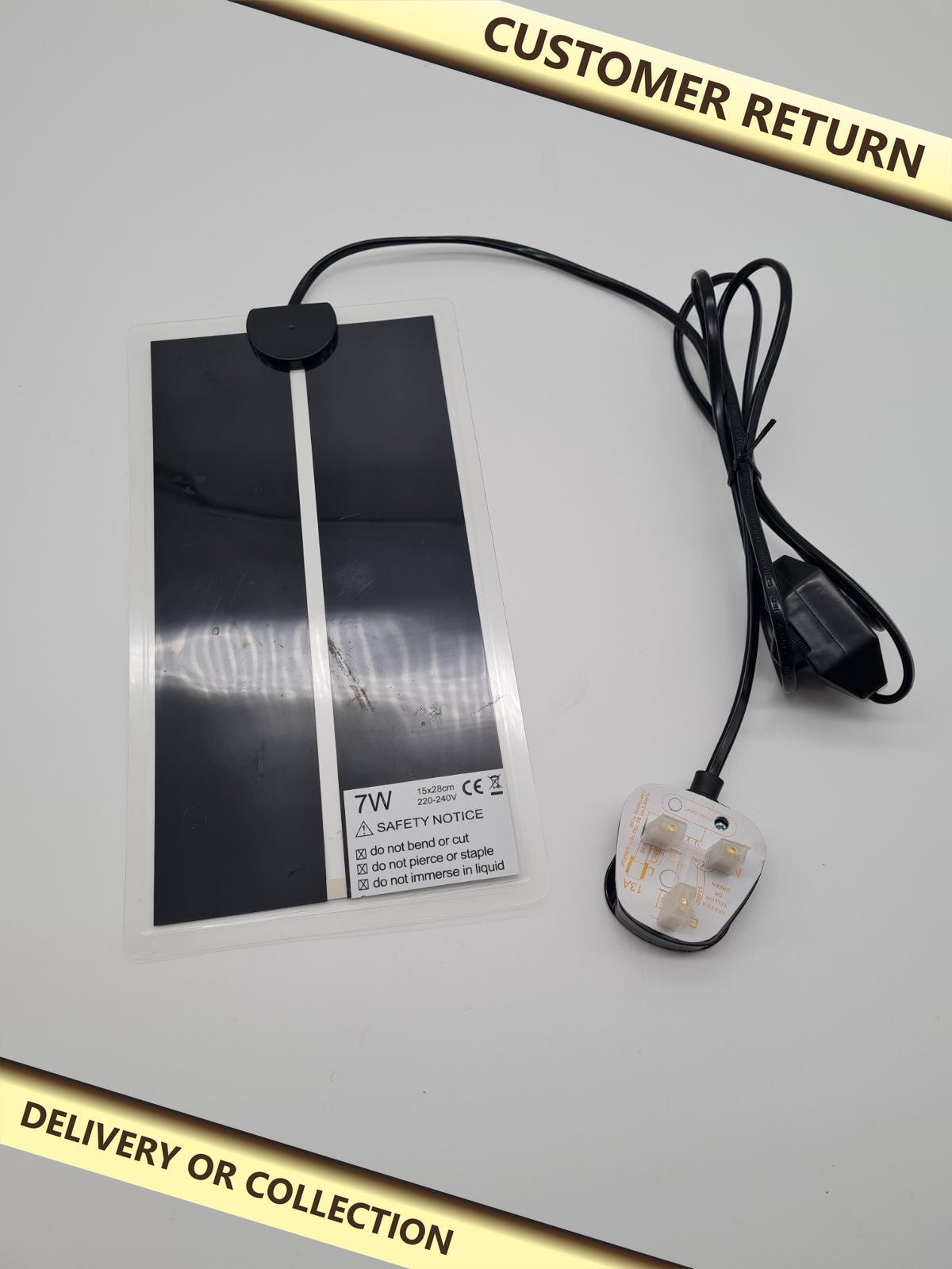 Electric Heat Mat 7W 15 x 28cm — photograph 1 — Customer return; auction delivery information shown on image