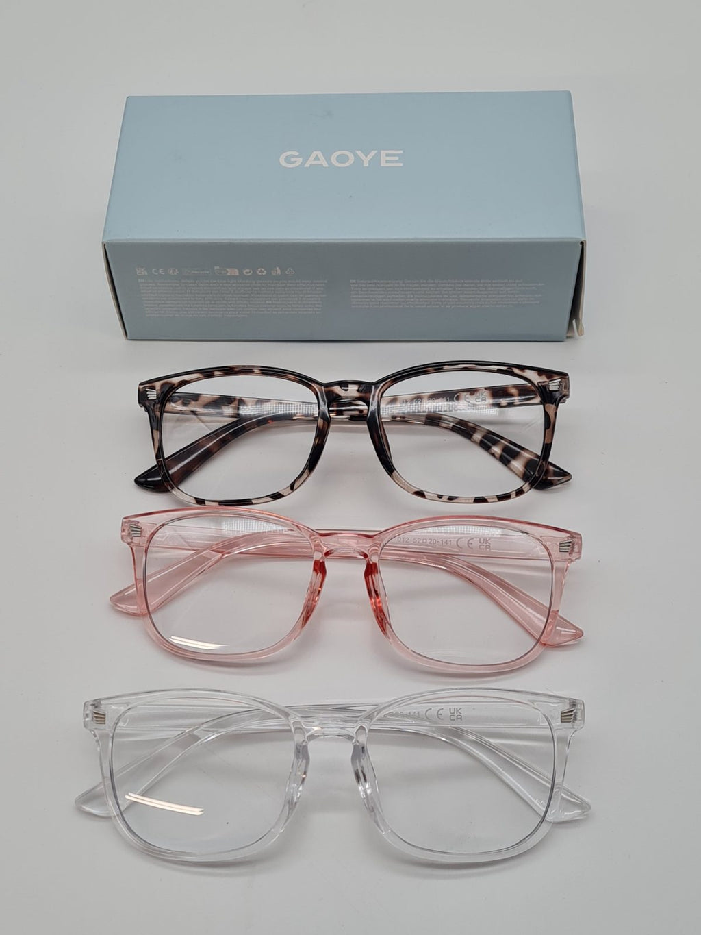 GAOYE Set of 3 Clear-Lens Glasses Blue Light Filtering — photograph 1