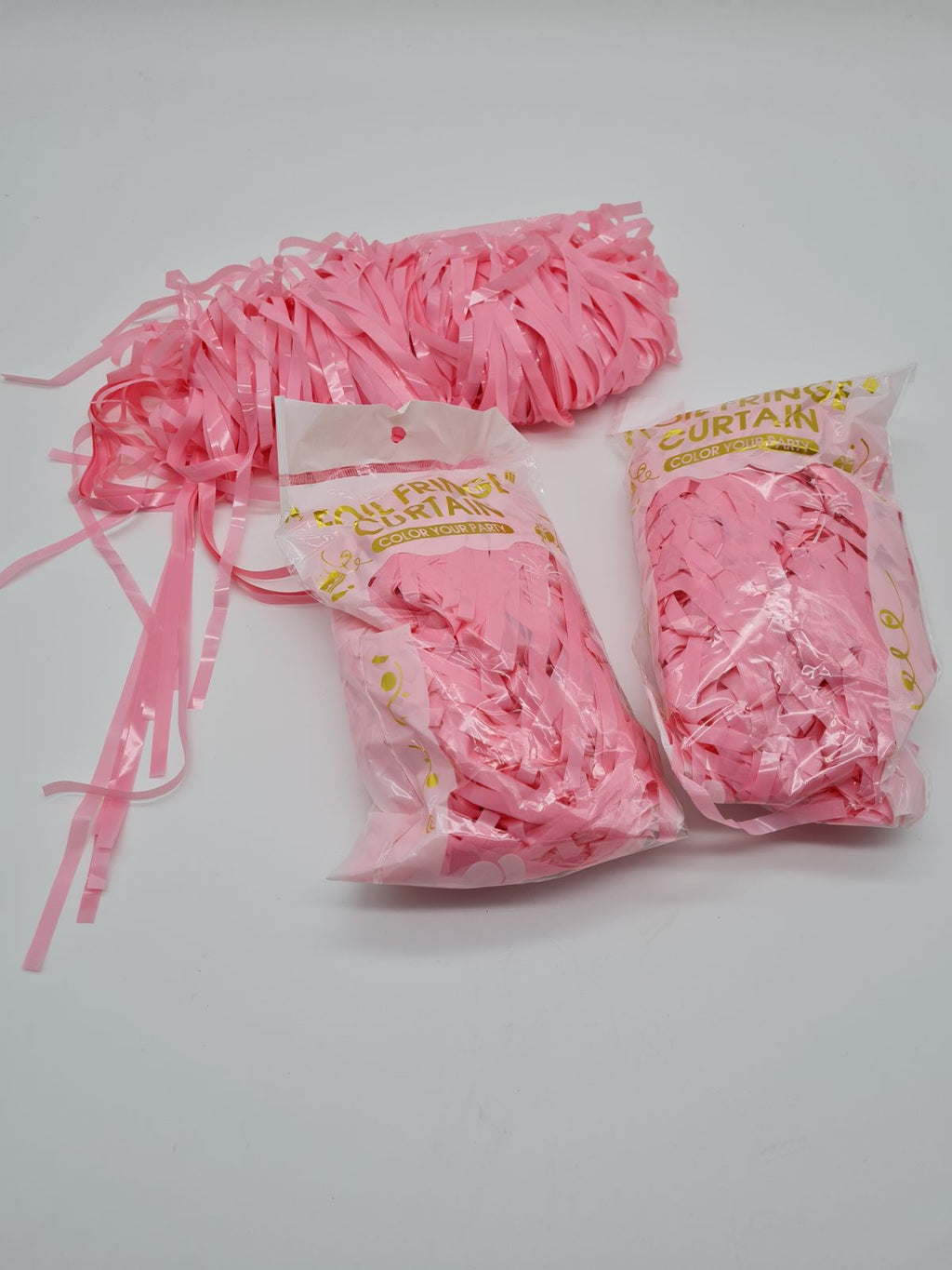 Pink Decorative Fringe Curtain Set HC-CaiDai-3P-MKPink — photograph 1