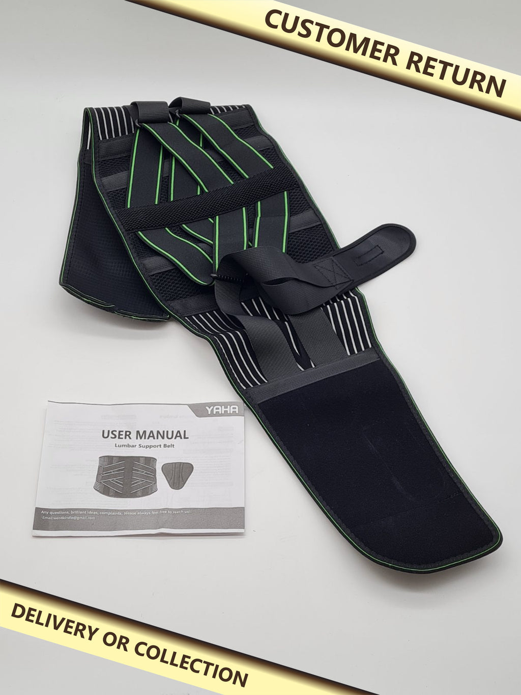 YAHA Lumbar Support Belt Medium — photograph 1 — Customer return; auction delivery information shown on image