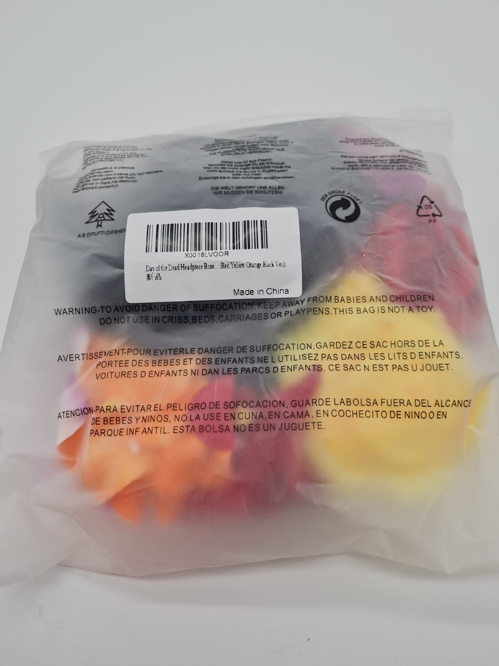 Day of the Dead Floral Headband with Veil — photograph 4