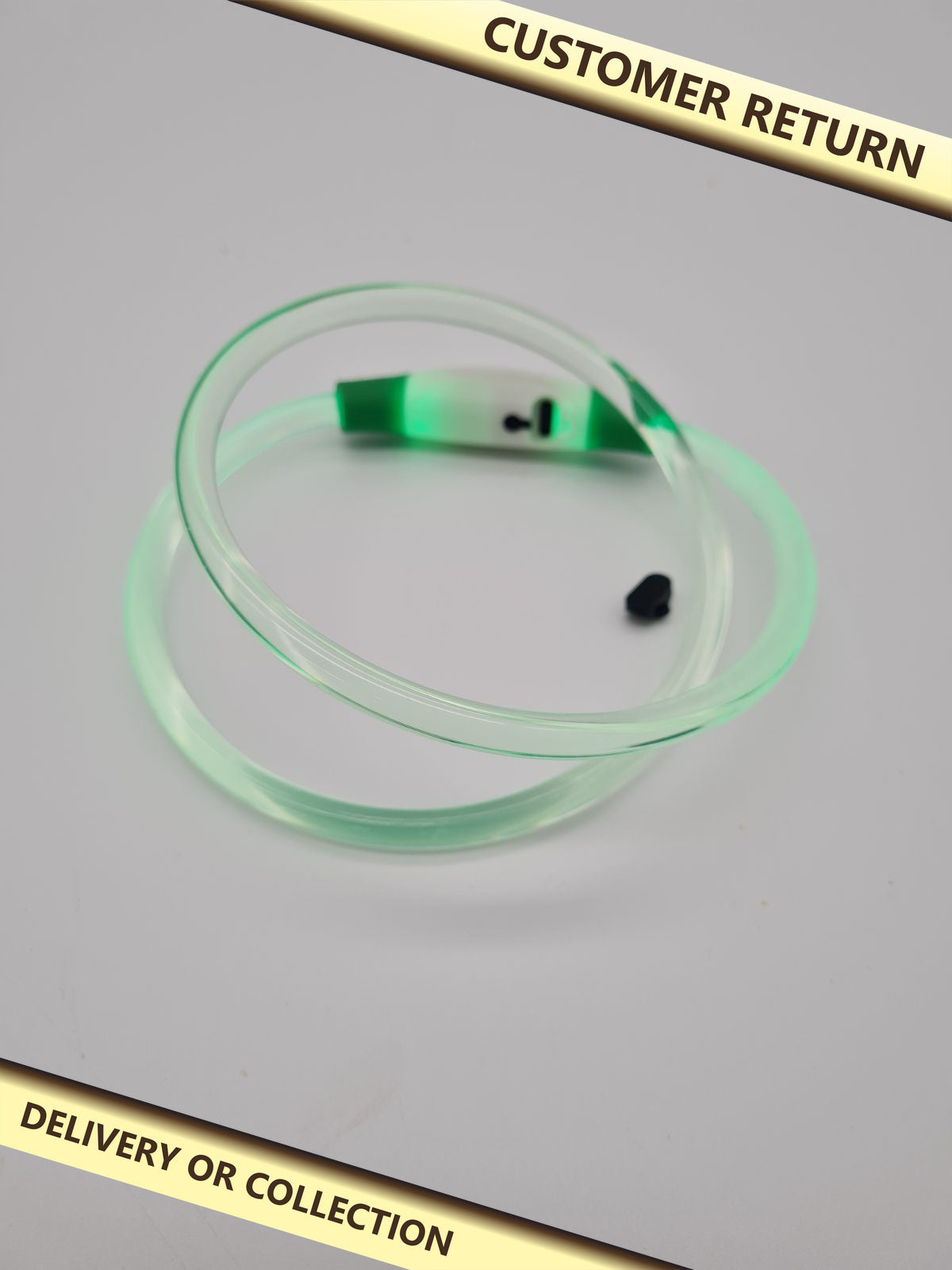 Rechargeable LED pet collar — photograph 1 — Customer return; auction delivery information shown on image