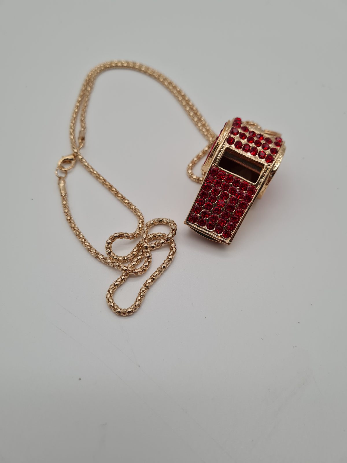 Set of 2 Rhinestone Whistles with Neck Chains — photograph 1